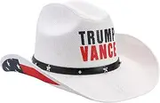 [HEMEIYU] Trump Vance Cowboy Hat, Whtie, Medium