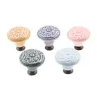 Retro Cabinet Knob Ceramic Flower Cupboard Handle Door Dresser Pull Home Decor