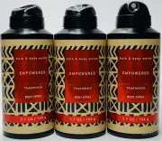 3 Bath & Body Works EMPOWERED For Men Deodorizing Spray (3.7 oz)