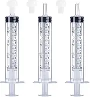 10mL Syringe for Liquid, Food, Oral, Scientific Labs, Measurement, Dispensing, Press-In Adapter, Craft, Big Tip with Cap- 3 Pack 10ml Syringes with tsp & mL Measurement