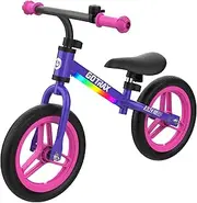 Gotrax KS12 Balance Bike for 2-5, 12" Toddlers Push Bike with LED Light, Adjustable Soft Seat & Handlebar, Flat-Free Tires & Easy Assembly Kids Bicycle, Lightweight & No Pedal, Boys Girls