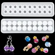 FineInno Sphere Resin Mold, 20 Beads Silicone Mold,Crystal Ball Epoxy Casting Mold, Jewelry Making Mold for DIY Pendant Necklace Earring Bracelet Ring