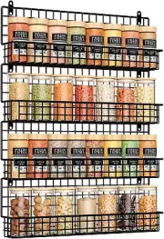 4 Pack Spice Rack Wall Mount, Connectable Seasoning Organizer for Space-Saving,
