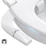 BYRISON - Bidet Attachment for Toilet with Stainless Steel Water Inlet, Adjustable Water Pressure Cold Water Bidet Insert for Toilet, Double Nozzle Bidet Toilet Attachment, Non-Electric