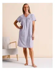 [Soho] Timeless Knit Short Sleeve Nightie in Ditsy Floral Lilac