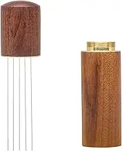 Nature Wood Handle Espresso Coffee Grounds Needle Distributor - Upgraded 5 Needles 0.3mm Espresso Stirrer