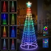 7.6FT Outdoor Christmas Tree, 330LED Cone Tree with Star Topper, DIY Color Ch...