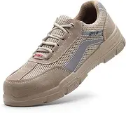 [SDEQA] Mens Steel Toe Cap Safety Shoes Lightweight Comfortable Work Indestructible Shoes Anti-Slip Durable Puncture Proof Construction Footwear