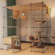 Cat Cage Kennel Cat Cage Playpen Cat Cage with Litter Box Cat Cages Indoor Large with Litter Box Cat Enclosure for Balcony Ferret Cage Cat Crate Dog Crate for Indoor/Outdoor Use DIY Wire Fen