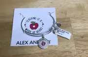 NWT Alex And Ani Teaching Is A Work Of Heart Bangle Bracelet