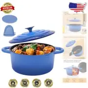 6QT Enameled Cast Iron Dutch Oven - Durable, Oven Safe & Versatile Cookware