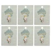 6x Urban Cockatoo Memento Pin White 2cm Display Decorative Keepsake Home Decor