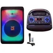 MR DJ CUBE12 12" Portable Karaoke Speaker Lights Microphone TWS USB FM Radio