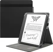 HoYiXi Universal Case for 10.2-inch Introducing Kindle Scribe 1st Generation 2022 Release / 10.3-inch Kobo Elipsa eReader 2021 Release Foldable Cover with Vertical Flip Stand Pen Holder - black