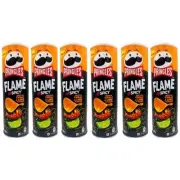 932346 6 X 160G TIN PRINGLES FLAME SPICY MEXICAN CHILLI & LIME FLAVOURED CHIPS