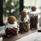 Glass Storage Container Food Jar with Cork Lid for Flour Coffee Beans Salts