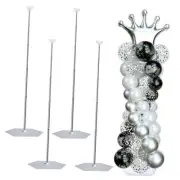 Balloon Arch Stand, Balloon Stand Set of 4, 7 Feet Height Silver 4pcs