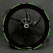 for S1000XR S1000 RR Motorcycle Outer Rim Sticker Wheel Hub Film Frame Reflective Decal Tire Decoration (Color : Apple green9)