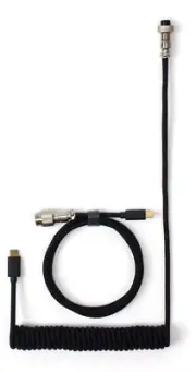 Keychron Custom Coiled Aviator Straight USB Type-C Cable Black