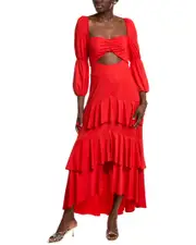 Pascale La Mode Cutout Tiered Midi Dress