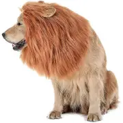 Dog Lion Mane Costumes For Halloween Christmas, Funny Pet Lion Mane Wig DARK BROWN Head circumference 32cm