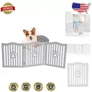 Compact Wooden Pet Gate with Rubber Feet - Ideal for Small Dogs and Cats