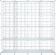 16 Cube Metal Wire Storage Grid Book Shelf Closet Organizer DIY Modular Shelving