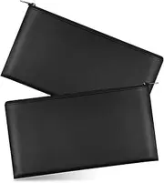 [Ruikcoll] Bank Bag, Zippered Bank Wallet, Money Bag, Bills, Documents, for Cash, Cosmetics and Travel Accessories, Black, 2 Pack, Black