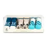 Disney Baby 3 Pack Mickey Mouse Infant Socks Sz 6-12 Mos - Gift Boxed