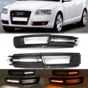 LED DRL Fog Lamp Cover For Audi A6 C6 2009 2010 2011 Day Running Light With Turn (for: Audi)