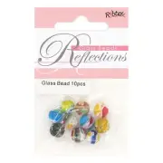 NEW Ribtex Millefiori Flower Round Bead 10 Pack By Spotlight