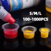 100-1000pcs Tattoo Ink Cups Plastic Cup Pots Pigment Cosmetic Microblading Cap