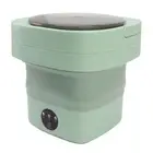 (Green)6.5L Washing Machine Simulated Hand Washing Foldable Washer Portable