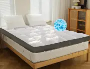 WhatsBedding 3Inch Memory Foam Mattress Topper Queen Size Memory Foam Filled War