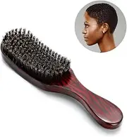 Suithink Natural Boar Bristle Hair Brush With Wooden Handle for Beard Styling,Men and Women's Hair