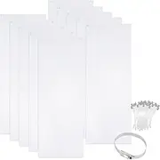 NICENEEDED 10 Pcs 15.7 x 5.9 Inch Pcs Pet Cage Liner, Cage Guard Side Lining with 50 Pcs Stainless Steel Zip Ties, Anti-Urine Side Lining Sheet Clear Cage Edge Guard for Rabbit