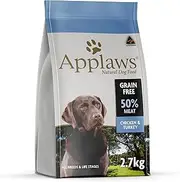 Applaws grain-free Chicken & Turkey Dry Dog Food - With cranberry and sweet potato, for all breeds and all life stages, 2.7 kg, pack of 4
