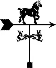 Wind vanes, Outdoor Garden War Horse Metal Weathervane, Vintage Weather Vane Hollow Wind Direction Indicator for Roof Paddock Decoration Corrosion Resistant and Long-Lasting