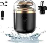 Capsule Razor, Palyrain Mini Portable Electric Shaver for Men, Portable Multifunctional Capsule Shave Men's Razor, Waterproof Washable Rotary Razor with Nose Hair Trimmer (Black)
