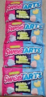 SweeTARTS Chicks Ducks & Bunnies Springtime Easter Candy 12 oz(4 bags) Exp 12/25