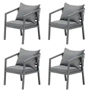 Livsip 4PCS Outdoor Furniture Chairs Garden Patio Garden Lounge Set Steel Frame