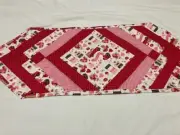 Valentine" Red Truck" Quilted Table Runner 13inchesx36inches Var 1