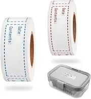 Freezer Labels,300pcs Removable Labels for Food containers,Adhesive Paper Labels,Spice Labels,Freezer Tape,Pantry Labels,Food Labels(1x3 inch,150 Sheets/roll)