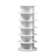 Lauft 6 Tier 360 Swivel Rotating Shoe Rack Tower Book Storage Display Stand