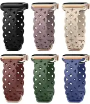 6-Pack Lace Silicone Bands Compatible for Apple Watch Bands