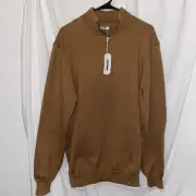 Coofandy Men's Quarter Zip Pullover Casual Long Sleeve Slim Fit Sweater Size XL