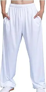 [HanzhuoLG] Men Women Tai Chi Pants Soft Breathable Kung Fu Wu Shu Wing Chun Fitness Yoga Pants White 3XL