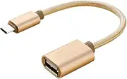 Type-c to USB 2.0 Adapter OTG Cable for Camera Flash Drives USB Hub 22k Gold Plated Connectors Sturdy Nylon Braided Cable