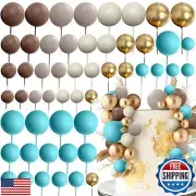 52pcs Brown Chocolate blue Balls Cake Decor Boho Balloons Cake Topper for Bir