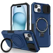 For iPhone 15 Case, MagSafe Compatible, Cam Shield, Stand Cover, Royal Blue